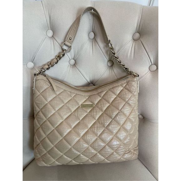 Kate Spade Women's Cream Quilted Leather Shoulder Bag - Picture 1 of 14